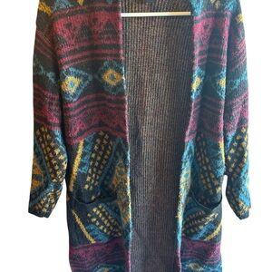 Forever 21 Multicolor Geometric Cardigan